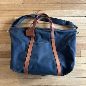 Madewell The Essential Weekender canvas and leather tote - dark grey